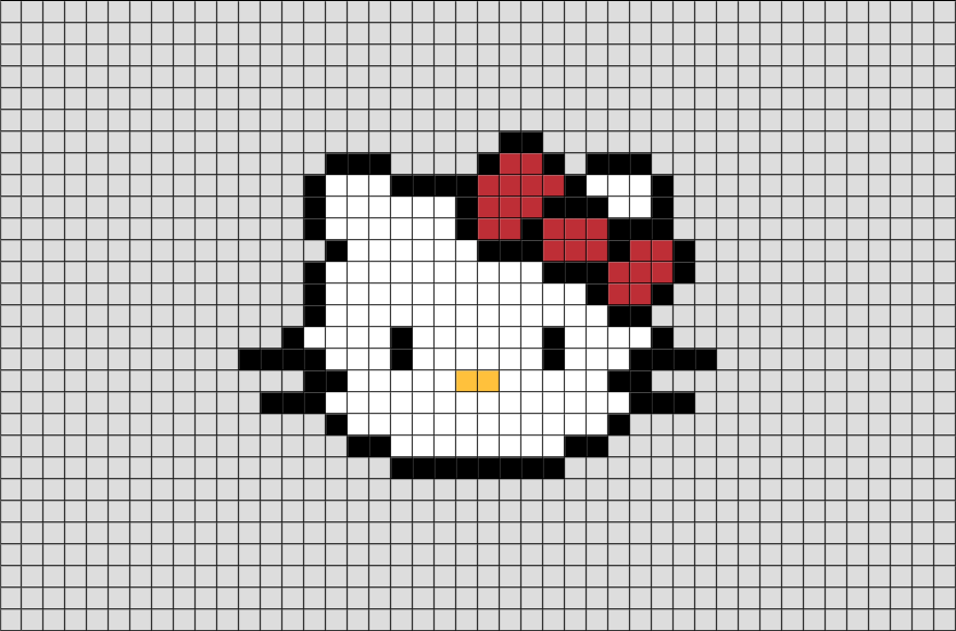 pixel arts hello kitty